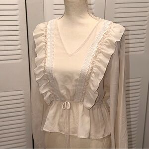 Papaya Cream Ruffle Blouse Size S